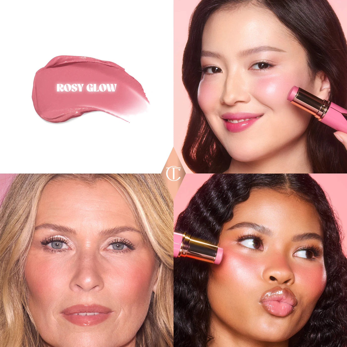 Charlotte Tilbury Unreal Lip + Cheek Glow Blush Stick with Hyaluronic Acid